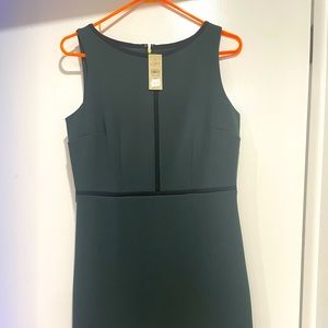Loft size 6 petite dark green dress NWT